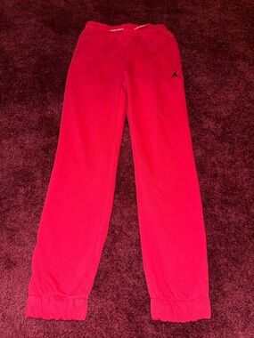 Jordan - Boys-  Medium - fleece Joggers - Gym Red athletic pants